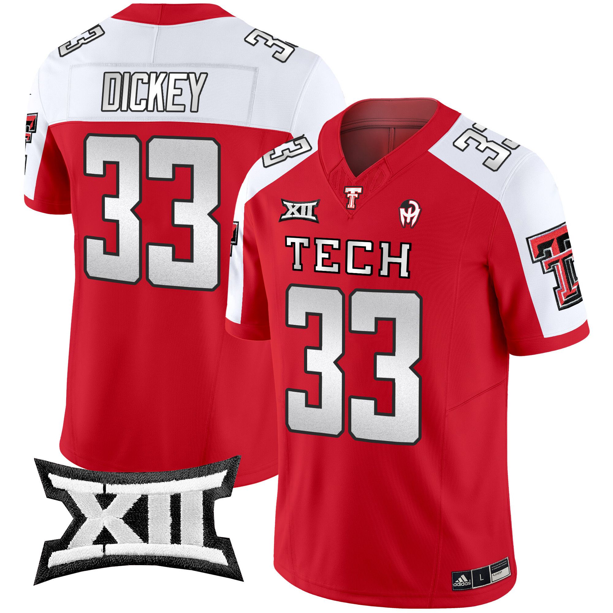 Men Texas Tech Red Raiders #33 Dickey Red 2024 Patrick Mahomes Symbol Vapor Limited NCAA Jersey